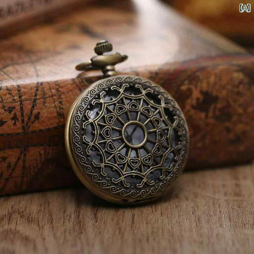 懐中時計 レトロ アンティーク クォーツ 歯車デザイン ユニーク 青色 合金製 丸型 ガラス風防 カジュアルスタイル 男女兼用 ポケットウォッチ(x2)