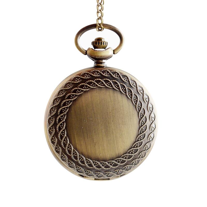 懐中時計 ユニセックス レトロ アンティーク調 ヴィンテージ 彫刻デザイン クォーツ 合金製 ペンダント ネックレス アナログデジタル表示 古銅色 47mm径 ...