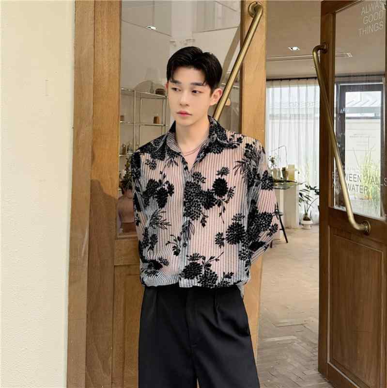 シャツ レディース UVカット 透かし編み ジャカード 花柄 スクエアネック パフスリーブ 長袖 ゆったり シワになりにくい カジュアル ブラウス(x2)