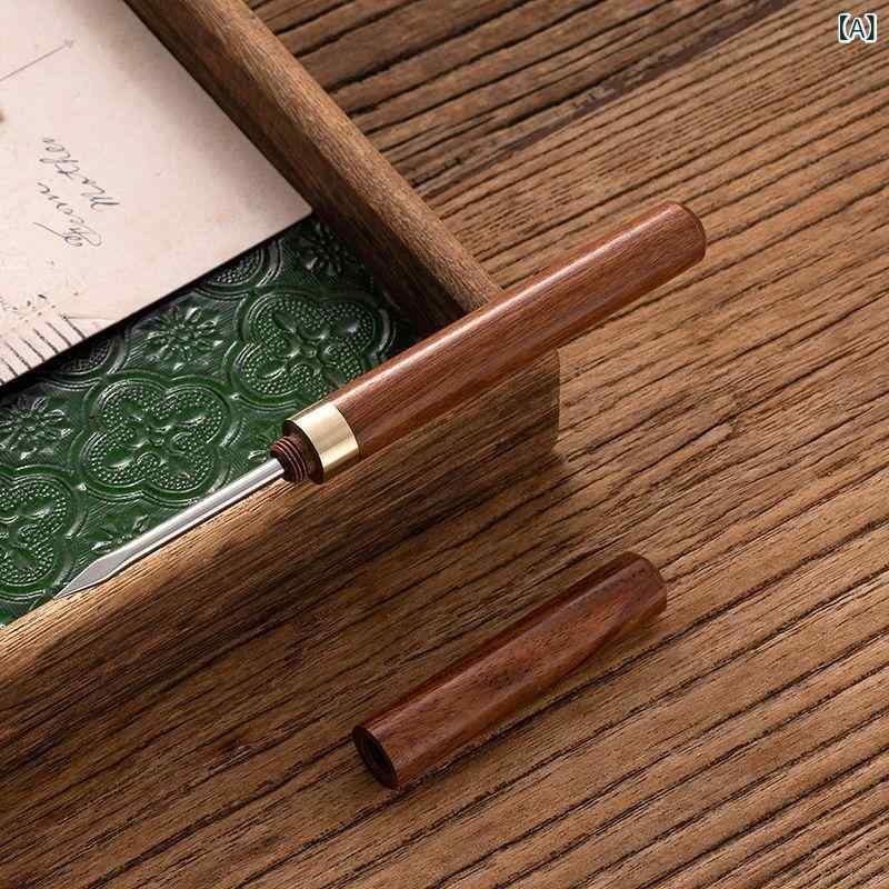 茶道具 プーアル茶 固形茶 崩し用 花梨木製プーアル茶刀 ダマスカス鋼 ステンレス茶針 3点セット(x2)