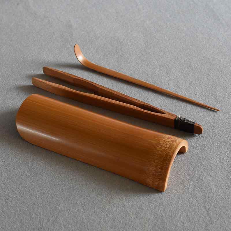 茶道具 竹製 鏡面研磨 3点セット 茶道六君子 茶杓 茶荷 茶針 茶匙 茶挟 お茶会 お稽古 来客用 茶器用品..