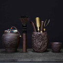 茶道具 茶道六君子 紫砂 黒檀 本格 功夫茶器 セット 茶挟 茶刀 茶匙 カップ用具 中国茶 茶卓 茶台 ディスプレイ小物 和風 高級感 インテリア 置物(x2...