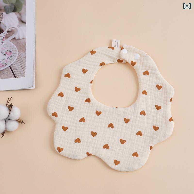 スタイ ベビー 新生児 ガーゼ コットン100% 6重 よだれかけ 360度回転 吸水性抜群 吐き戻し防止 安全基準A類 ふんわり 柄あり ユニセックス(x2)