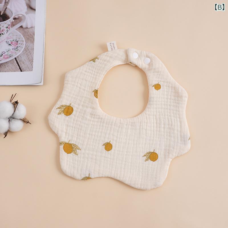 スタイ ベビー 新生児 ガーゼ コットン100% 6重 よだれかけ 360度回転 吸水性抜群 吐き戻し防止 安全基準A類 ふんわり 柄あり ユニセックス(x2)