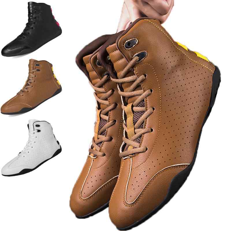 ボクシングシューズ レスリングシューズ 男女兼用 透気性 防滑 ハイカット 格闘技 トレーニング 室内競..