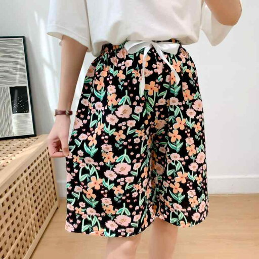 パンツ レディース 接触冷感 通気性 薄手 ゆったり ルームウェア 部屋着 パジャマ 外着対応 花柄 五分丈 ハーフパンツ レーヨン 再生繊維 大きいサイズ 春夏 日系 パンツ レディース 接触冷感 通気性 薄手 ゆったり ルームウェア 部屋着 パジャマ 外着対応 花柄 五分丈 ハーフパンツ レーヨン 再生繊維 大きいサイズ 春夏 日系
