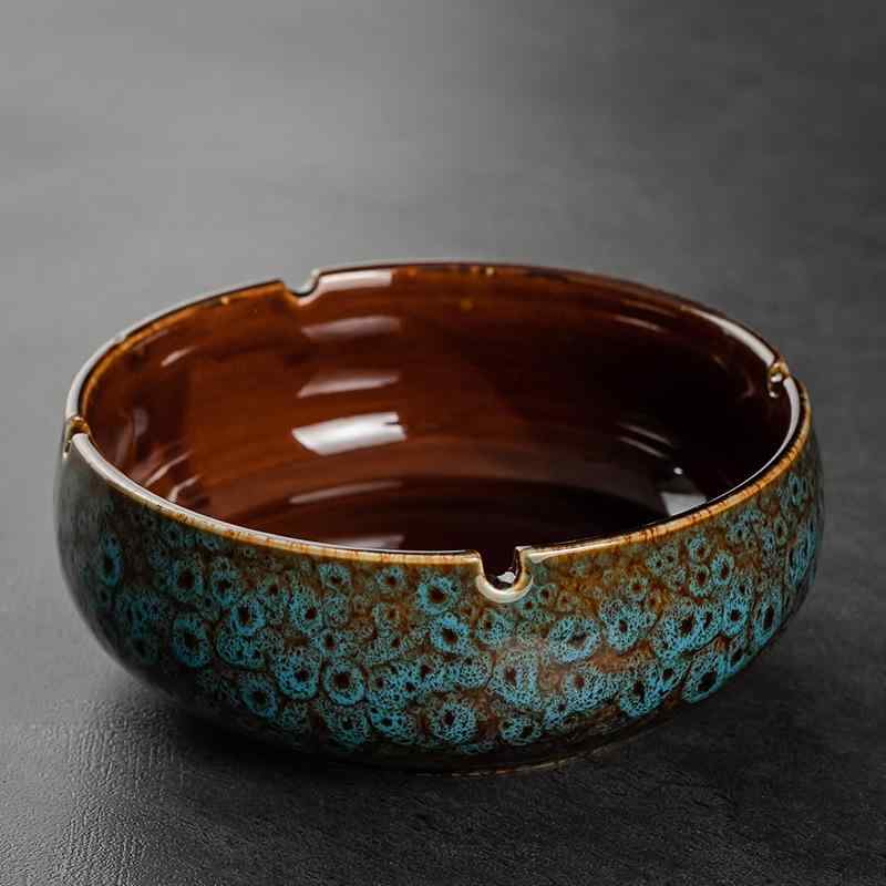 灰皿 レトロ モダン おしゃれ インスタ映え 高級感 陶器製 窯変デザイン 家庭用 業務用 リビング 卓上灰皿