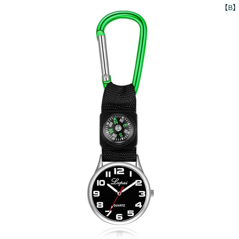 カラビナウォッチ メンズ クォーツ式 懐中時計 ナースウォッチ クリップ式 登山用 おしゃれ カジュアル 高級感 薄型 コンパクト 全6色展開