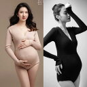 マタニティ ニット ボディスーツ フォト撮影用 記念写真衣装 妊婦 プレママ 芸術的 清楚 オールシーズン 美しいボディライン