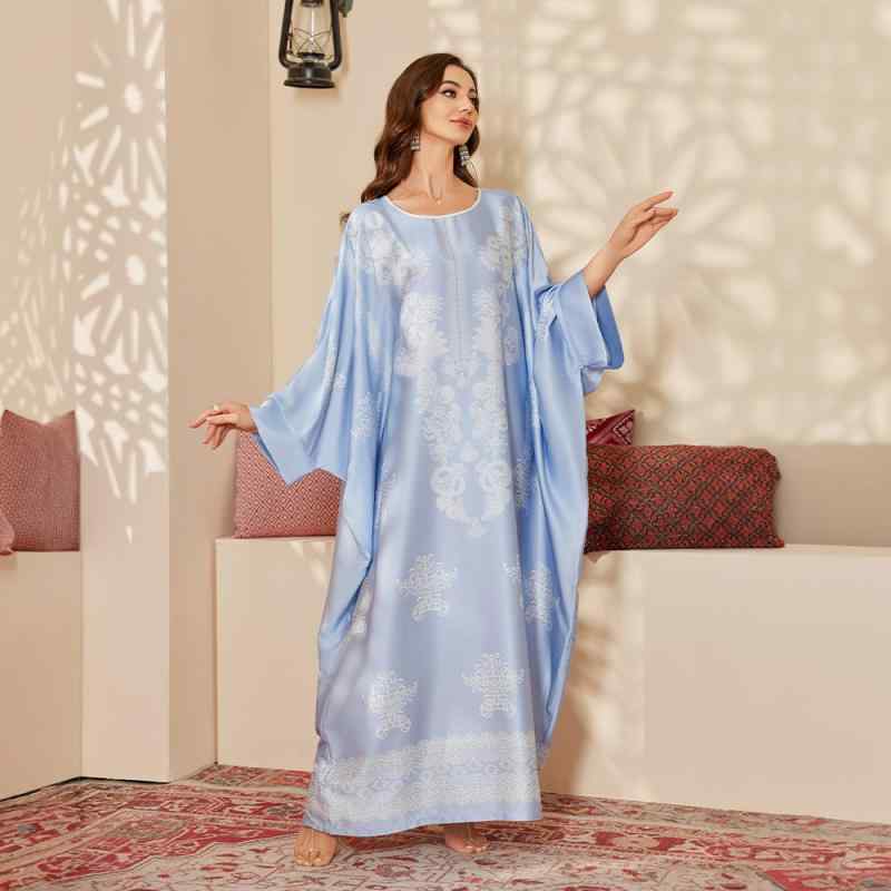 ルームワンピース レディース 軽量 接触冷感 大きいサイズ ゆったり プルオーバー ロング丈 花柄プリン..