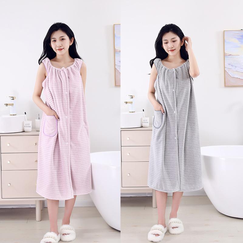 バスローブ レディース 吸水速乾 厚手 柔らか サンゴフリース 着るバスタオル ラップタオル チューブト..