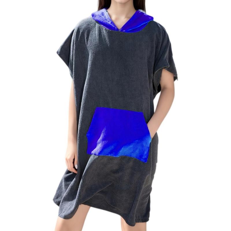 バスローブ レディース 吸水速乾 マイクロファイバー ゆったり フード付き 夏用 ルームウェア 部屋着 外出OK ビーチ お風呂上がり 涼しい 快適 ガウン