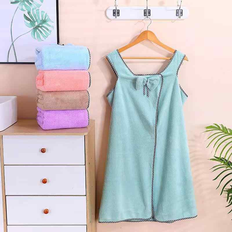 バスローブ レディース 大人用 着れるバスタオルドレス キャミソール型 吸水速乾 厚手 柔らか ポリエス..