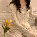 ルームウェア レディース モダール 薄手 マタニティ 産後 妊婦 授乳服 パジャマ セットアップ 春夏秋用 長袖 長ズボン 胸パッド付き かわいい