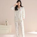 マタニティ パジャマ レディース 産後服 綿100% 授乳口付き ルームウェア 部屋着 長袖 長ズボン 上下セット オールシーズン 中厚手 ゆったり