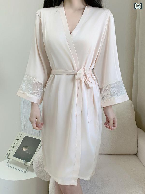 パジャマ レディース 大人 セクシー 接触冷感 薄手 胸パッド付き レース キャミソール ナイトガウン 部屋着 ルームウェア 春夏 紐付き Vネック オフホワイト 黒 孔雀青(x2)