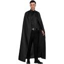 マント 男女兼用 ハロウィン コスプレ 仮装 魔法使い 魔女 悪魔 衣装 フードなし 薄手 軽量 ロング丈 紐付き ケープ ポンチョ 黒 ポリエステル素材 欧米風 変装グッズ(x2)(4)