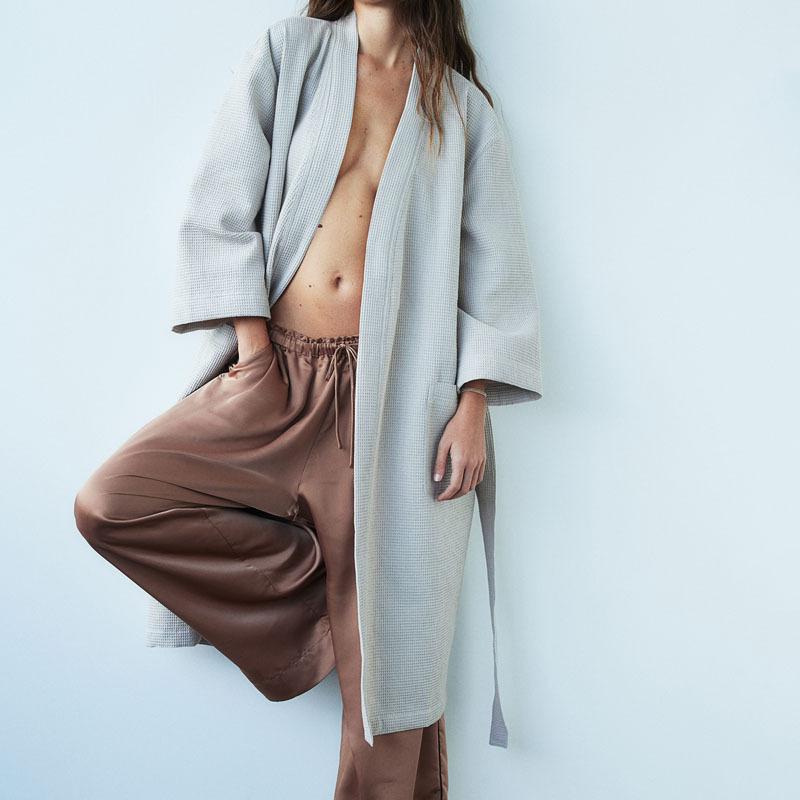 バスローブ カップル用 吸水速乾 薄手 軽量 接触冷感 ロング丈 帯付き ルームウェア パジャマ ホテル ..