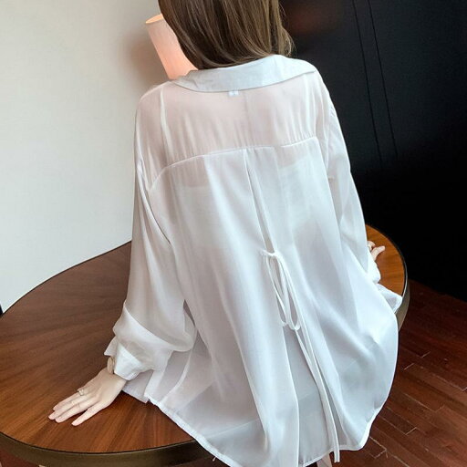 カーディガン レディース UVカット 春夏 薄手 シフォン 開襟シャツ 長袖 バックリボン ショール 羽織り ゆったり きれいめ ポロ襟 カーディガン レディース UVカット 春夏 薄手 シフォン 開襟シャツ 長袖 バックリボン ショール 羽織り ゆったり きれいめ ポロ襟