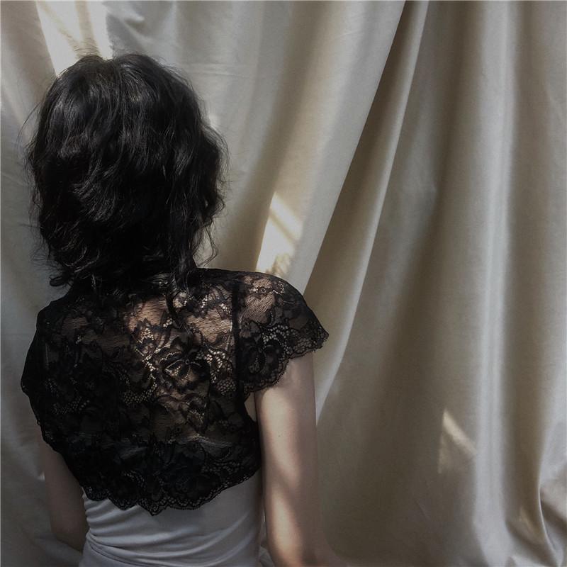 カーディガン レディース レース 薄手 ショート丈 ボレロ ショール 羽織り 透かし編み 宮廷風 レトロ きれいめ 通勤 オフィス シアー 春夏