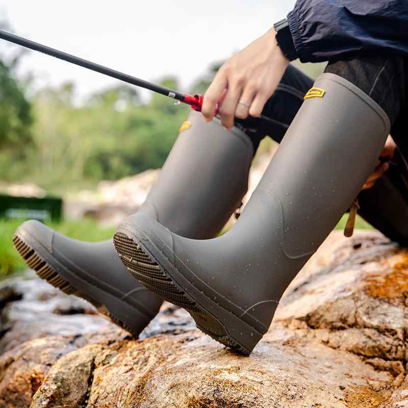 レインブーツ 男女兼用 カップル ペア 防水 防滑 厚底 ハイカット ロング丈 アウトドア キャンプ 釣り フィッシング 渓流 沢登り 作業用 ワーク 梅雨 雪...