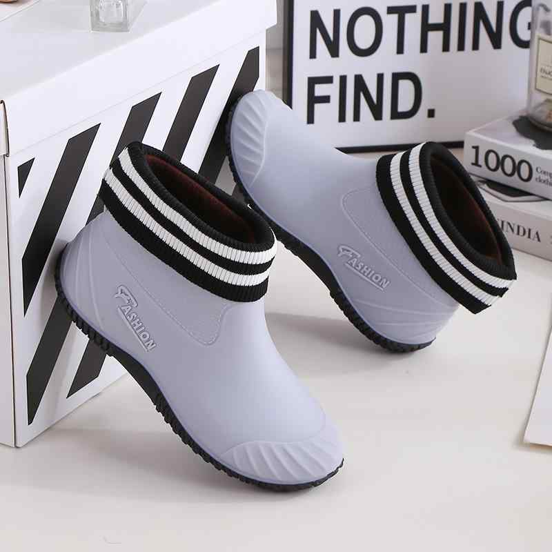 レインブーツ レディース 滑り止め 防水 ショート丈 フラットヒール おしゃれ 和モダン PVC素材 外出用 普段使い 万能 無地 オールシーズン ラバーシュー...