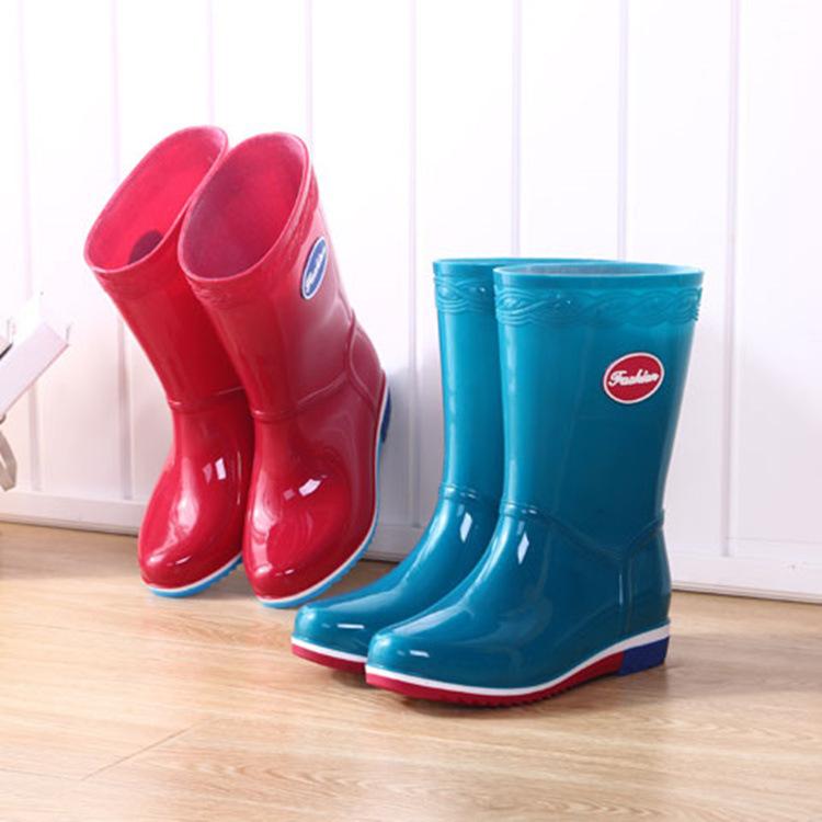 レインブーツ レディース 防水 滑り止め 裏ボア あったか PVC素材 ショート ミドル丈 平底 厚底 秋冬 通勤 通学 雨の日 雪対策(x2)