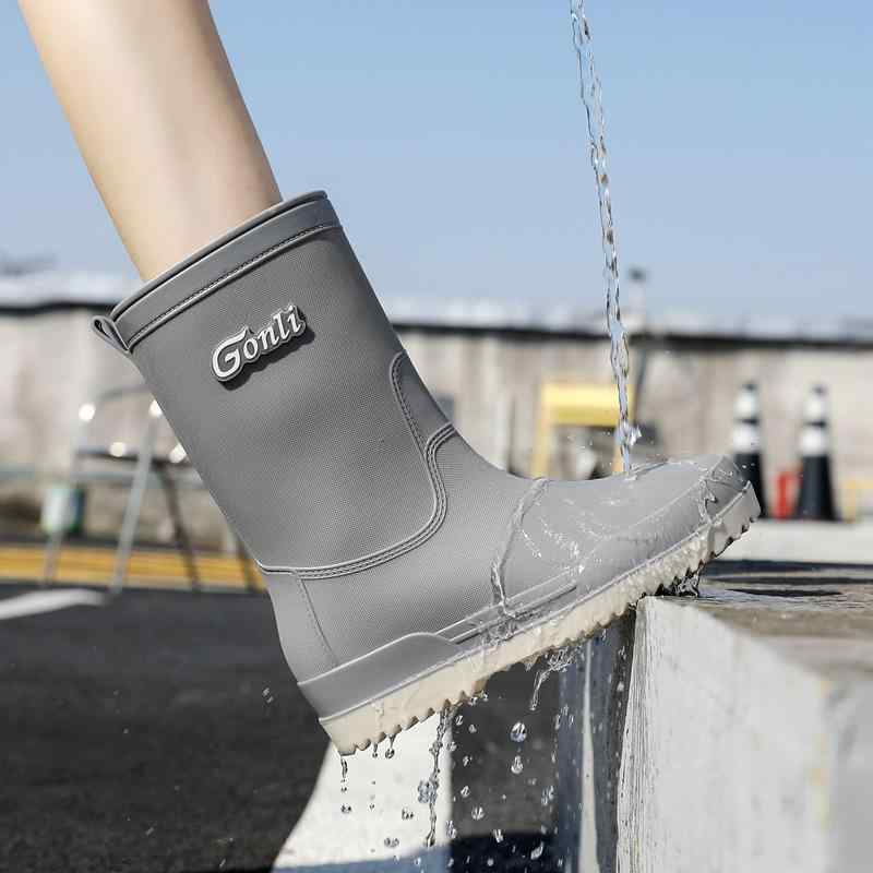 レインブーツ レディース 滑り止め 防水 ミドル丈 裏ボア 防寒 保温 暖かい おしゃれ カジュアル キッチン 洗車 作業用 長靴 レインシューズ 無地 オールシーズン 絞り口付き