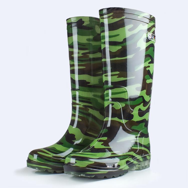 レインブーツ メンズ 迷彩柄 ハイカット ロング丈 長靴 作業用 防寒 滑り止め PVC素材 丈夫 耐久性 カジュアル アウトドア 釣り 農作業 オールシーズン