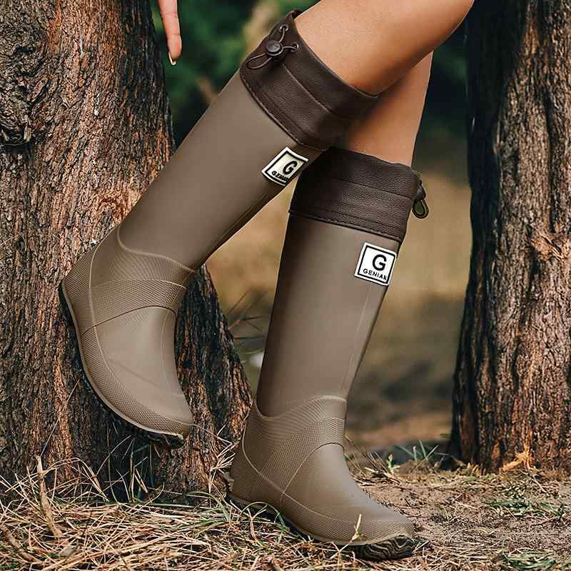 レインブーツ レディース メンズ キッズ 親子兼用 折りたたみ 携帯 防水 滑り止め アウトドア キャンプ レジャー 軽作業 水遊び 梅雨 雨の日対策 ミドル丈 PVC素材 スリッポン 複数カラー