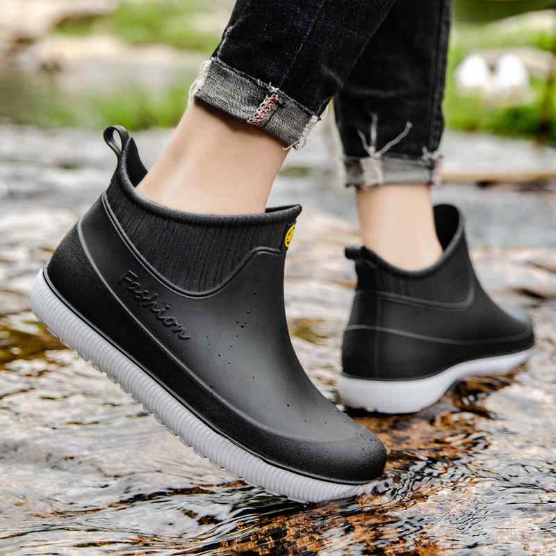 レインブーツ メンズ ショート丈 防水 滑り止め加工 耐摩耗性 PVC製 カジュアル おしゃれ 普段使い 通学 通勤 雨靴 レインシューズ オールシーズン対応