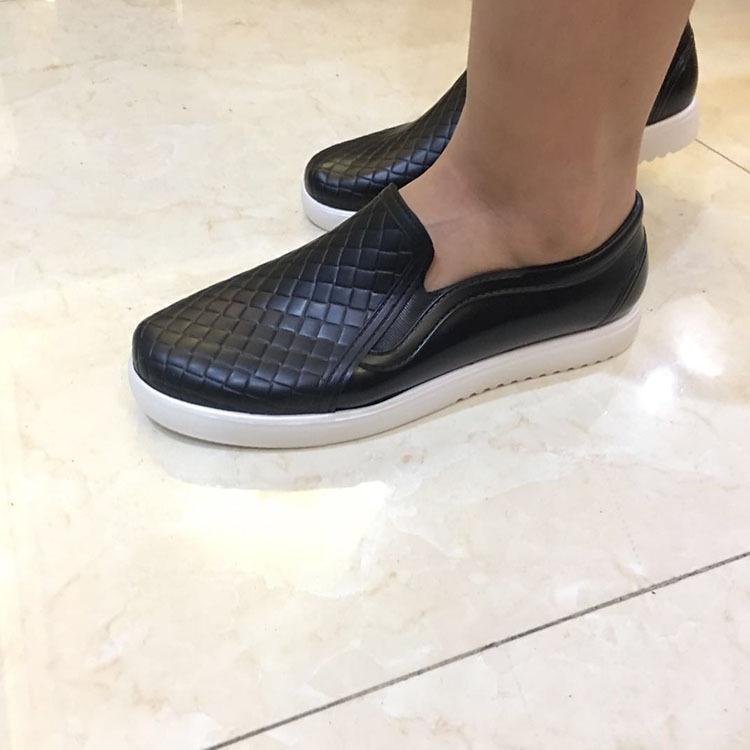 レインシューズ メンズ レディース 男女兼用 滑り止め 防水 ローカット カップル おしゃれ 耐摩耗 キッチン 作業用 業務用 PVC素材 ゴム底 無地 黒(x...
