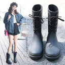 レインブーツ レディース 滑り止め 防水 軽量 ミドル丈 ローヒール PVC素材 無地 アウトドア オールシーズン対応 おしゃれ カジュアル 女性用(x2)