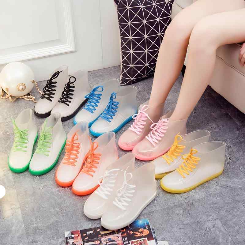 レインブーツ レディース ショート丈 透明 滑り止め 防水 おしゃれ かわいい ジェリー 雨靴 長靴 カジュアル 梅雨 夏 通勤 通学