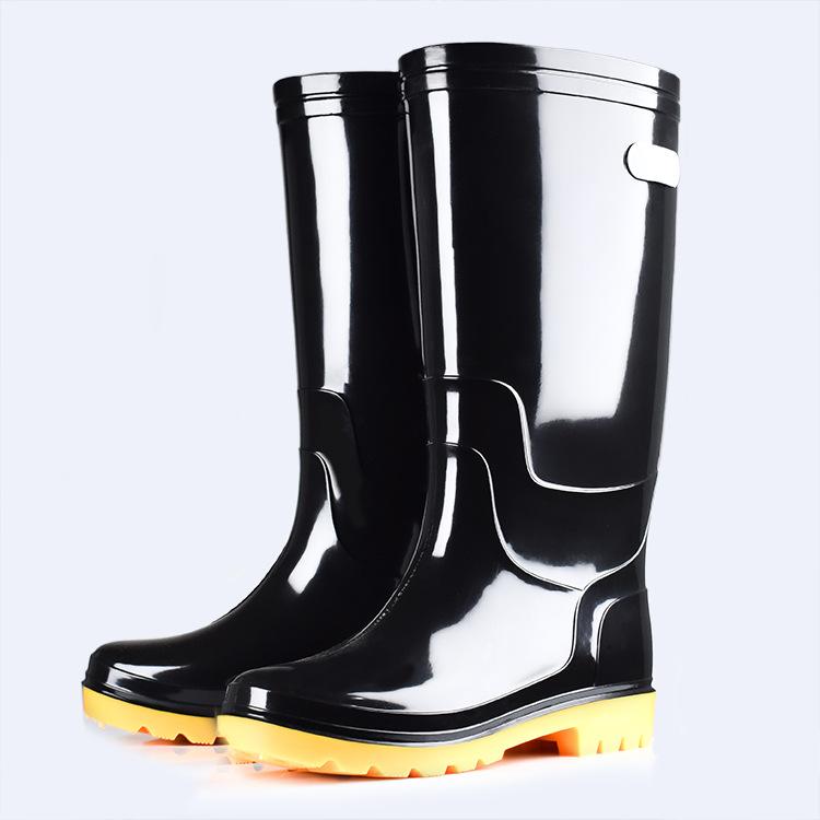 長靴 メンズ ワークブーツ 作業用 防水 滑り止め 耐久性 高筒 厚手 PVC製 ブラック カジュアル フラットヒール 農業 ガーデニング 工事現場用 レインシューズ