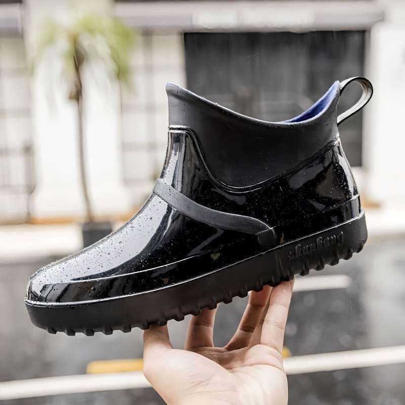レインブーツ メンズ 防水 防滑 ショート丈 スリッポン PVC製 耐摩耗性 ワークブーツ 作業靴 釣り 洗車 農作業 ガーデニング 梅雨 雪対策 タウンユース