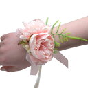 造花 手作り 布製 牡丹 リストブーケ リストレット コサージュ ブートニア 結婚式 ウェディング 披露宴 二次会 パーティー 新郎新婦 ゲスト