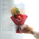 フラワーギフト ミニ 花束 バラ ローズ カスミソウ ドライフラワー 毛糸 ニット 精巧 上品 ナチュラル プチギフト 贈り物 プレゼント インテリア おしゃれ