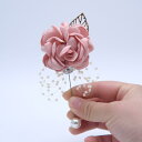 コサージュ 花嫁 ブライズメイド キッズ 結婚式 ウェディング 披露宴 パーティー 発表会 フォーマル リストブーケ 布製 バラ シャンパンピンク モスグリーン ダークブルー ワインレッド ライトグレー