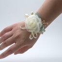 ウェディング リストレット コサージュ ブローチ 花嫁 ブライズメイド 子供用 結婚式 披露宴 フォーマル パーティー チュールローズ 布製 プチギフト