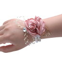コサージュ ウェディング 造花 バラ リストブーケ 髪飾り 結婚式 花嫁 ブライズメイド 子供用 ダンス 布製 アートフラワー