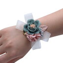 ウェディングコサージュ 花嫁 ブライズメイド リストコサージュ 胸元コサージュ 韓国風 山茶花 造花 布製 アートフラワー 結婚式 披露宴 二次会 フォーマル