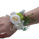 コサージュ リストブーケ 北欧風 ナチュラル 結婚式 ウェディング 披露宴 二次会 パーティー 新婦 花嫁 ゲスト 造花 アートフラワー 布製 リボン