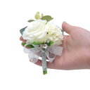コサージュ ウェディング 結婚式 ナチュラル ボタニカル 新郎 新婦 ゲスト ローズ バラ 造花 ブートニア 披露宴 二次会 パーティー