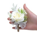ブローチ ヴィンテージ 麻紐 ハートモチーフ ローズ 牡丹 花飾り ホワイト ウェディング 結婚式 披露宴 卒業式 入学式 パーティー フォーマル コサージュ