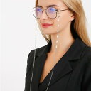 眼鏡チェーン マスクストラップ ネックレス レディース 落下防止 ネックストラップ 多機能 レトロ パール クリスタル ビーズ 上品 厚手 電気メッキ加工 ゴールド シルバー