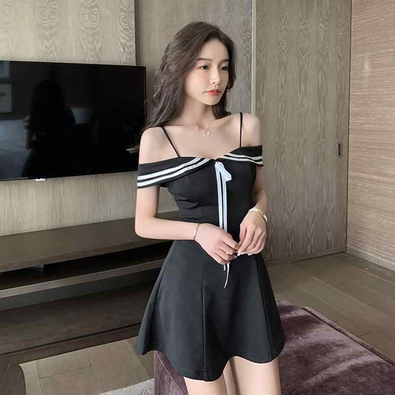 キャミソールワンピース レディース セクシー オフショルダー ローカット 細見え Aライン ミニ丈 ドレス パーティードレス ナイトドレス ポリエステル 無地