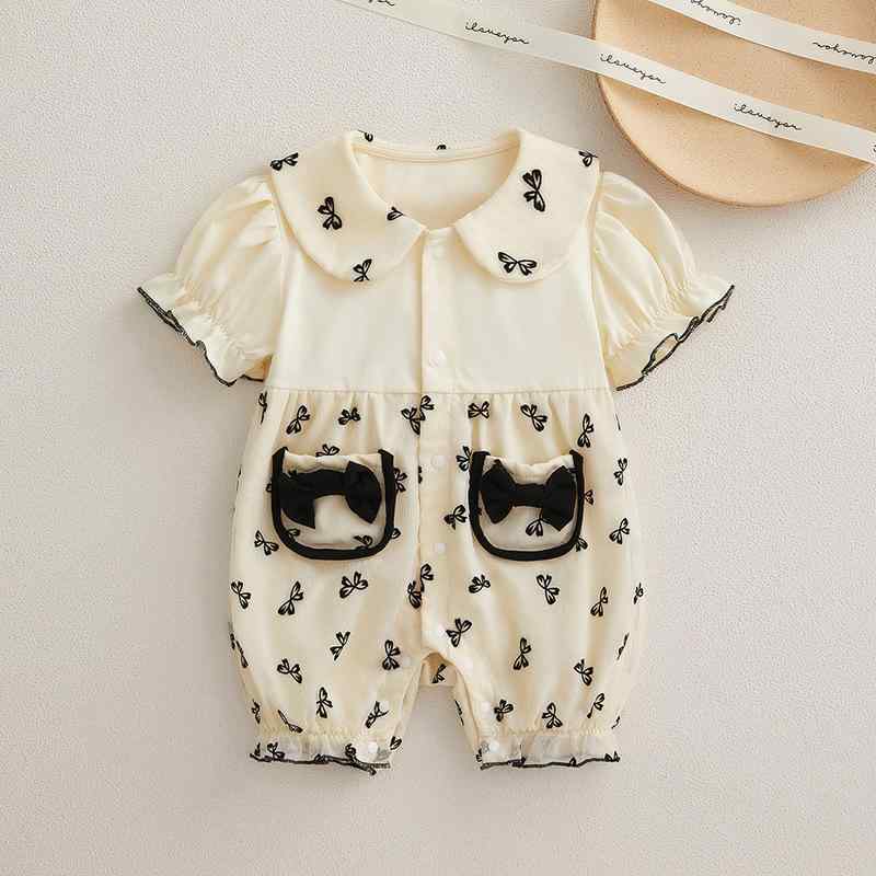 ロンパース 女の子 ベビー服 夏物 お出かけ着 おしゃれ かわいい 半袖 薄手 ポリエステル スウィートスタイル 安全基準Aクラス 1歳 2歳 3歳 80cm 90cm 100cm