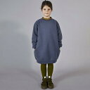 スウェットワンピース キッズ 女の子 ミドル丈 ゆったり カジュアル プルオーバー クルーネック 長袖 無地 裏起毛 秋冬 通園 通学 やわらか 綿混