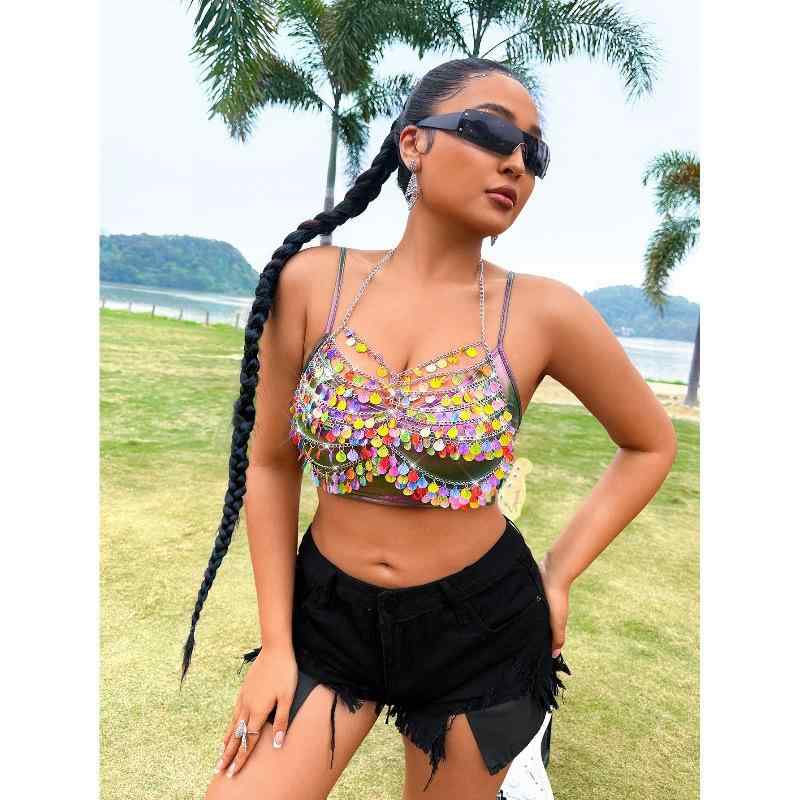 タンクトップ レディース セクシー ストレッチ 取り外し可能 ショルダーストラップ ゴシック ストリー..